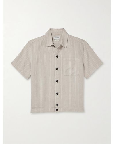 Oliver Spencer Milford Striped Linen Shirt - White