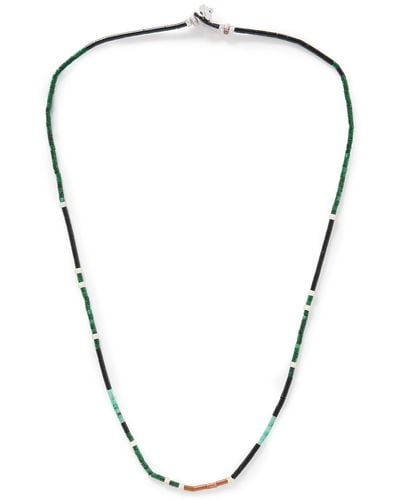 Mikia Silver Multi-stone Beaded Necklace - Green