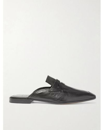Berluti Lorenzo Rimini Leather Backless Loafers - Black