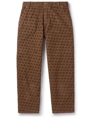 ERL Straight-leg Padded Cotton-corduroy Pants - Brown