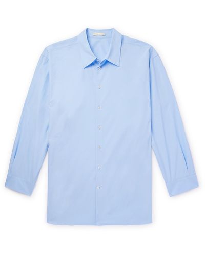 The Row Lukre Cotton-poplin Shirt - Blue
