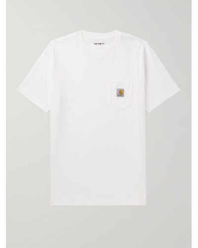 Carhartt T-shirt in jersey di cotone con logo applicato - Bianco