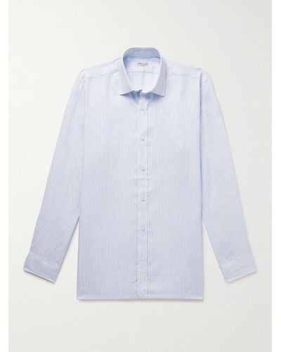 Charvet Striped Linen Shirt - Blue