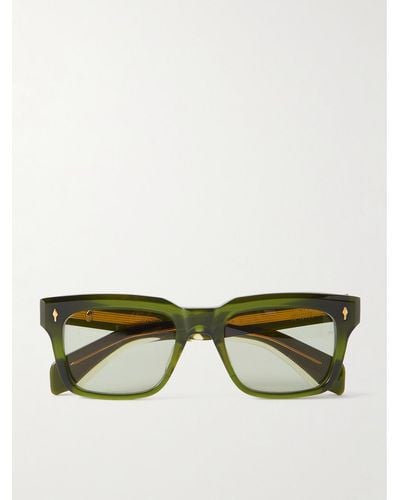 Jacques Marie Mage Torino Sonnenbrille mit D-Rahmen aus Azetat - Grün