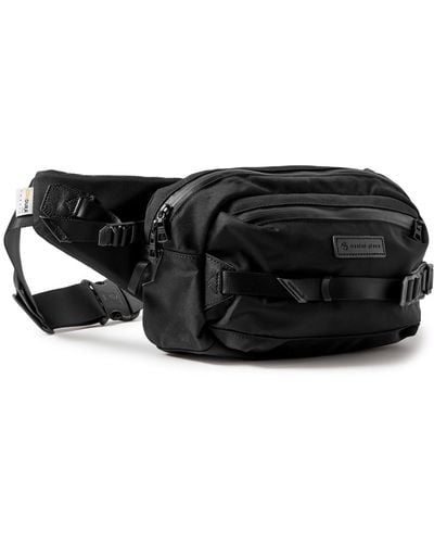 master-piece Potential Logo-appliquéd Leather- And Webbing-trimmed Cordura® Ballistic Nylon Belt Bag - Black