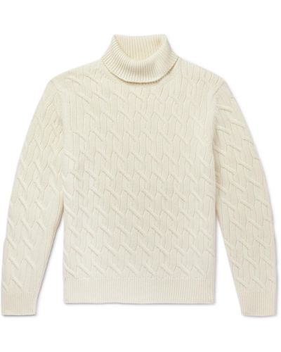 MR P. Cable-knit Wool And Cashmere-blend Rollneck Sweater - White
