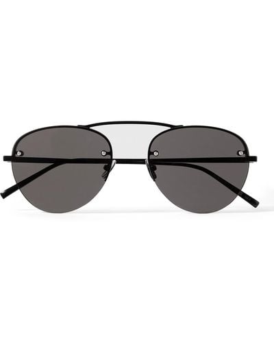 Saint Laurent Aviator-style Metal Sunglasses - Black
