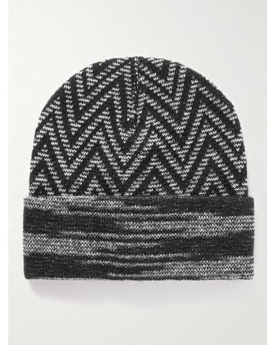 Missoni Striped Crochet-knit Beanie - Grey