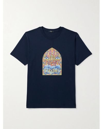 Dime Holy T-Shirt aus Baumwoll-Jersey mit Logoprint - Blau