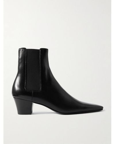 Saint Laurent Rainer Glossed-leather Chelsea Boots - Black