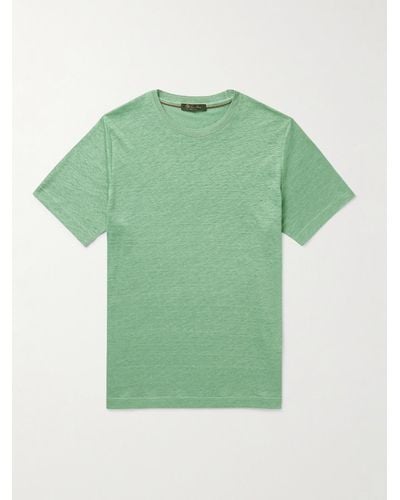 Loro Piana T-Shirt aus Leinen - Grün