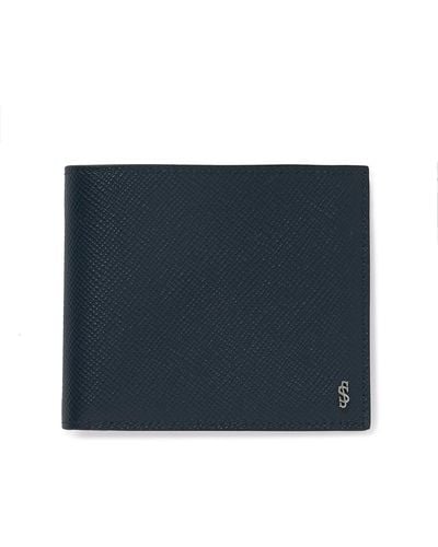 Serapian Evoluzione Logo-appliquéd Full-grain Leather Billfold Wallet - Blue