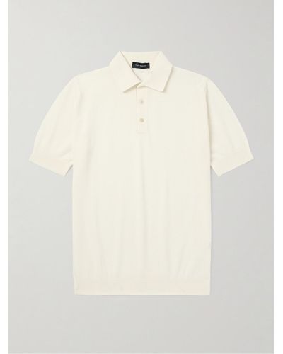 Thom Sweeney Slim-fit Cotton-piqué Polo Shirt - Natural