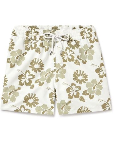 Frescobol Carioca Slim-fit Short-length Printed Recycled Swim Shorts - Metallic