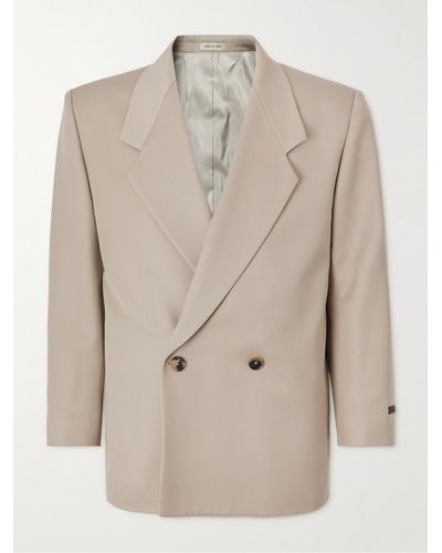 Fear Of God Eternal Double-breasted Cavalry Wool-twill Suit Jacket - Natural