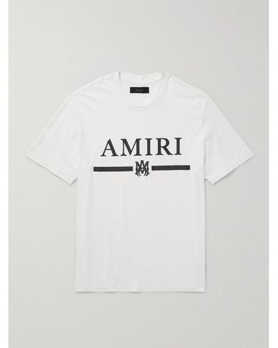 Amiri T-shirt in jersey di cotone con logo applicato - Bianco