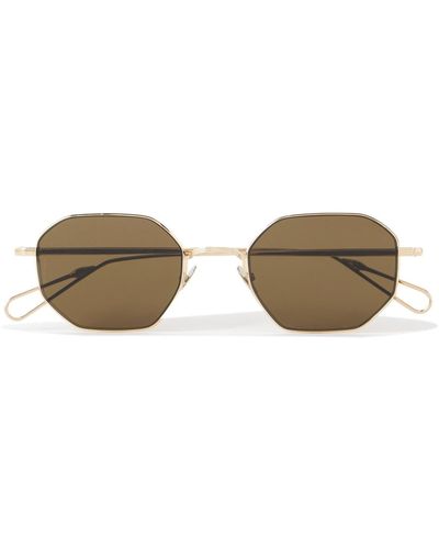Ahlem Trocadero Hexagonal-frame Gold-tone Sunglasses - Metallic