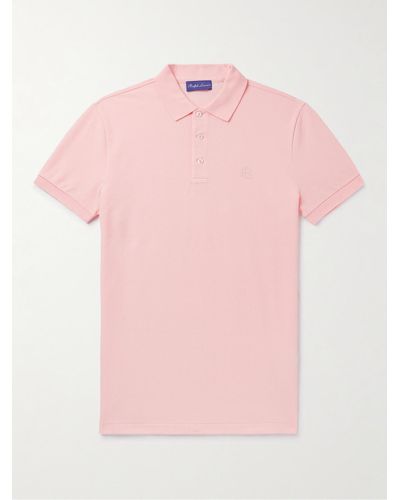 Ralph Lauren Purple Label Logo-embroidered Cotton-piqué Polo Shirt - Pink