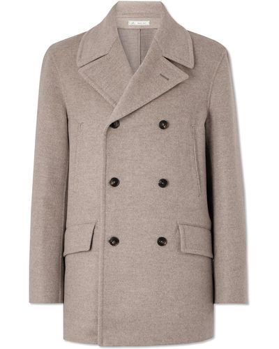 Umit Benan Wool And Cashmere-blend Peacoat - Gray