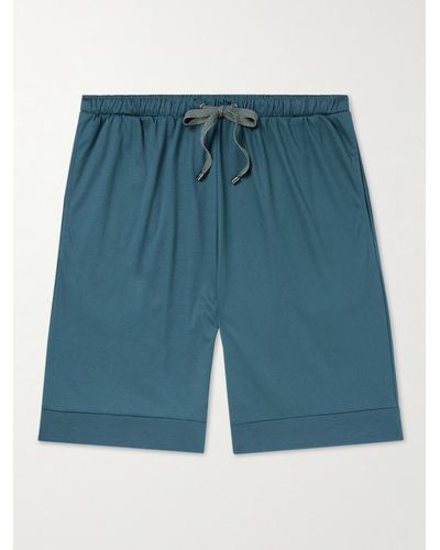 Zimmerli Straight-leg Sea Island Cotton Pyjama Shorts - Blue