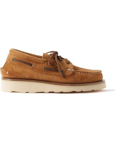 Yuketen Land Barca Tosca Leather Boat Shoes - Brown
