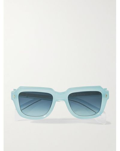 Jacques Marie Mage Taos Sonnenbrille mit eckigem Rahmen aus Azetat - Blau