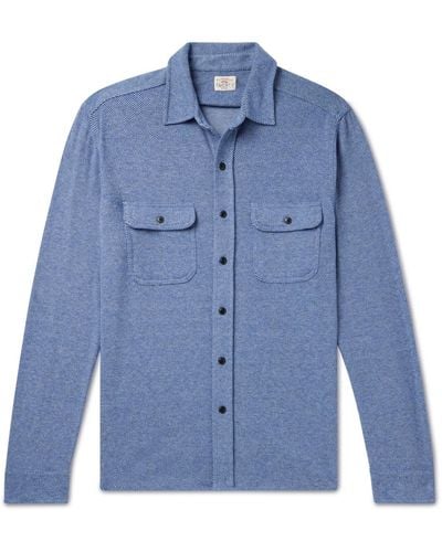 Faherty Legendtm Striped Recycled Stretch-knit Shirt - Blue