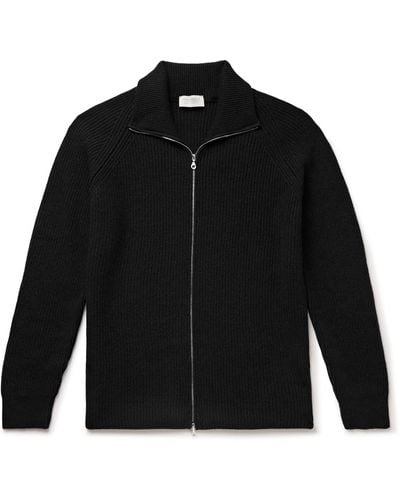 John Smedley Thatch Recycled-cashmere And Merino Wool-blend Zip-up Cardigan - Black