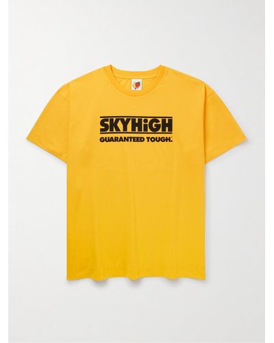 Sky High Farm T-Shirt aus Biobaumwoll-Jersey mit Logoprint - Gelb