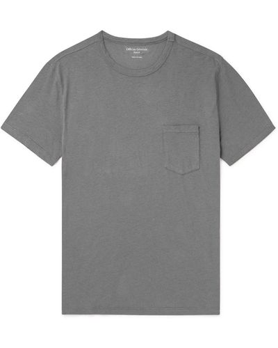 Officine Generale Slub Cotton-blend Jersey T-shirt - Gray