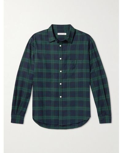 Flagstuff Checked Cotton-flannel Shirt - Green