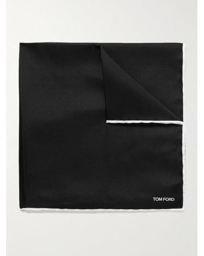 Tom Ford Silk-twill Pocket Square - Black