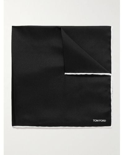 Tom Ford Einstecktuch aus Seiden-Twill - Schwarz