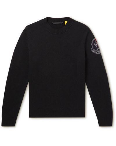 Moncler Genius 2 Moncler 1952 Logo-intarsia Wool-blend Sweater - Black