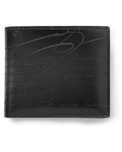 Berluti Makore Scritto Venezia Leather Billfold Wallet - Black
