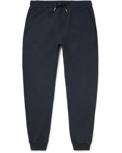 MR P. Tapered Organic Cotton-jersey Sweatpants - Blue