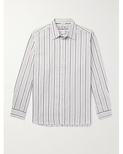 mfpen Generous Striped Organic Cotton Shirt - White