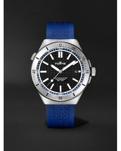Fortis Marinemaster M-44 44mm Recycled Stainless Steel And 18-karat Gold Watch - Blue