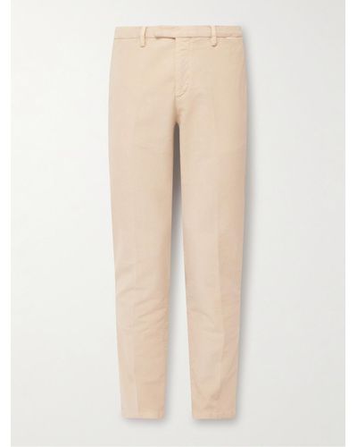 Boglioli Pantaloni slim-fit in velluto a coste di cotone e modal stretch - Neutro