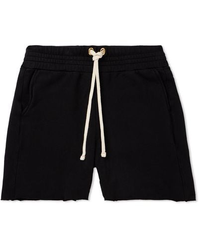 Les Tien Straight-leg Garment-dyed Cotton-jersey Drawstring Shorts - Black
