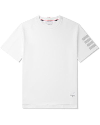 Thom Browne Striped Cotton-jersey T-shirt - White