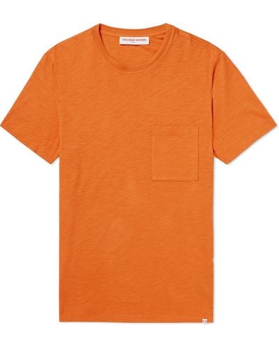 Orlebar Brown Classic Slub Cotton-jersey T-shirt - Orange