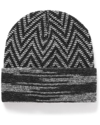 Missoni Striped Crochet-knit Beanie - Gray