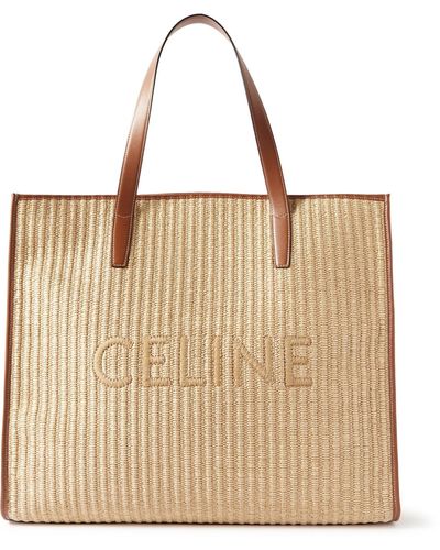 CELINE HOMME Small Triomphe Leather-Trimmed Logo-Print Coated-Canvas  Messenger Bag for Men