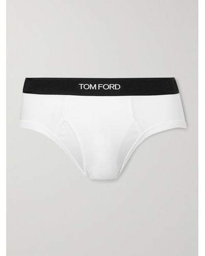 Tom Ford Stretch-cotton And Modal-blend Briefs - White