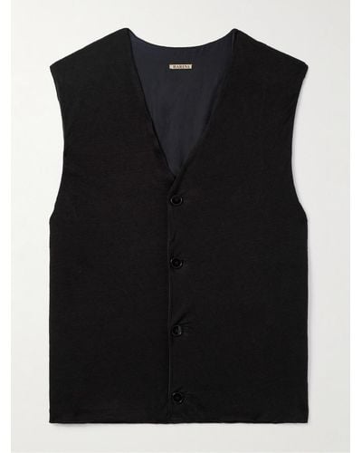 Barena Slim-fit Garment-dyed Linen Jumper Vest - Black