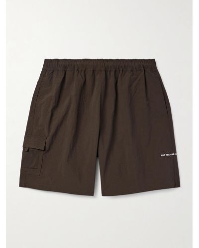 Pop Trading Co. Nylon Cargo Shorts - Brown