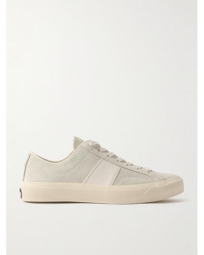 Tom Ford Cambridge Leather-trimmed Suede Trainers - Natural
