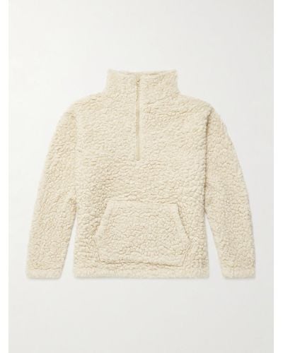 ERL Fleece Half-zip Sweatshirt - Natural
