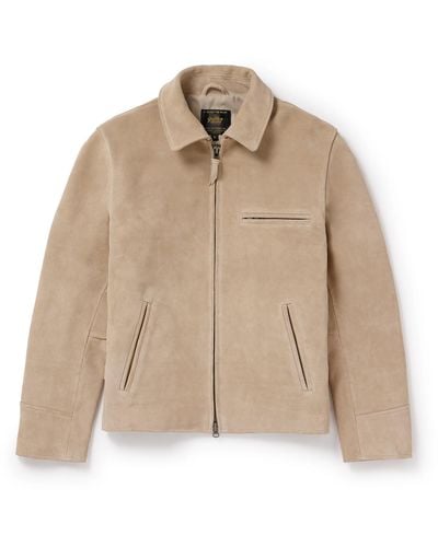 Golden Bear The Waterfront Slim-fit Suede Jacket - Natural